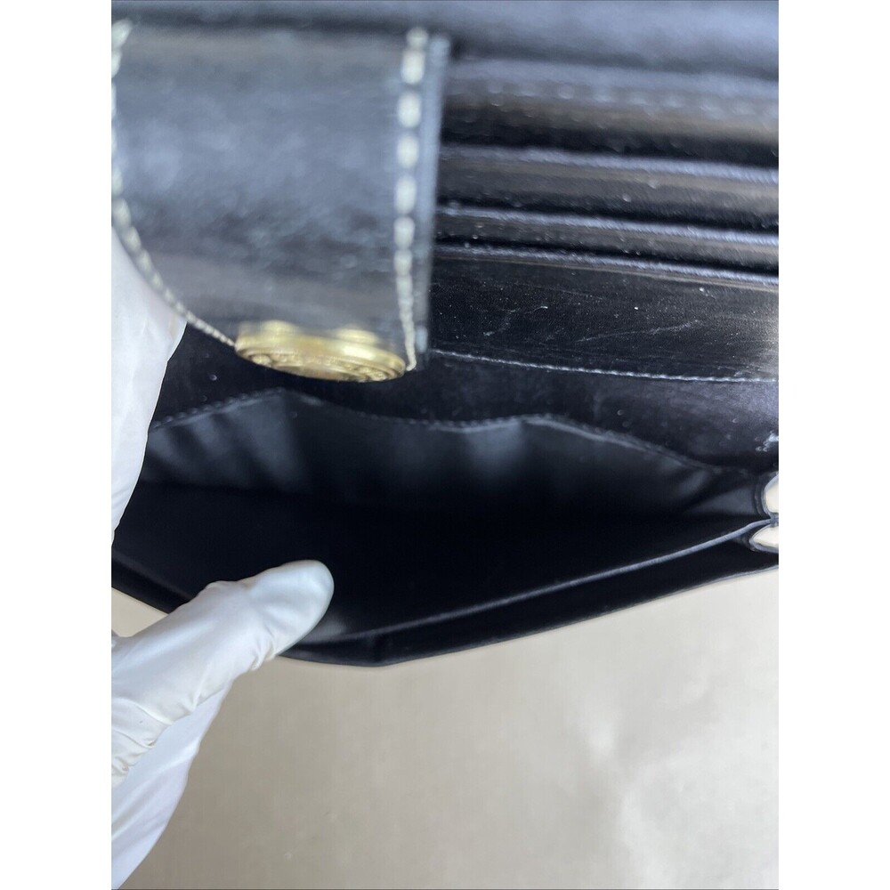 COACH Black Long Wallet Leather BRW Plain Signature - Picture 6 of 12
